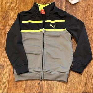 3T Puma Black and Gray Track Jacket with Neon Accents
